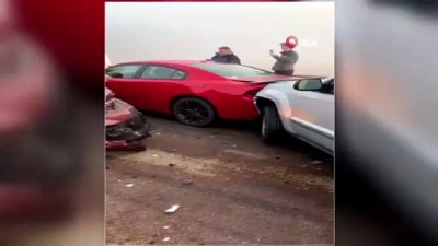 zincirleme kaza -  - ABD’de 69 araç birbirine girdi  Videosu