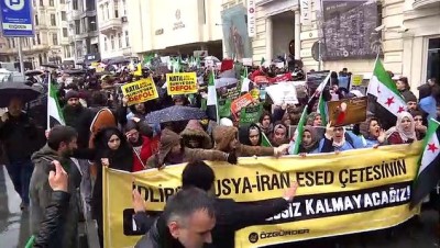 insanlik sucu - İdlib'deki saldırılar protesto edildi - İSTANBUL Videosu