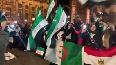  - Amsterdam’da İdlib’deki saldırılar protesto edildi