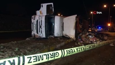  Çöp kamyonu devrildi: 1 ölü 1 ağır yaralı