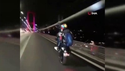 trafik teroru -  İstanbul Boğazı’ndaki köprülerde tek teker terörü kamerada  Videosu
