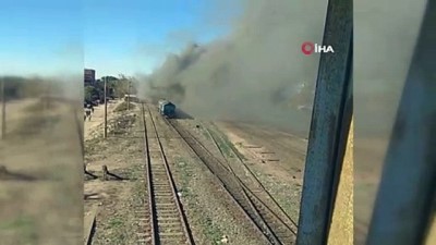 yolcu treni -  - Mısır'da Yolcu Treninde Yangın Videosu