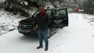 atina -  Kazdağları’na yılın ilk karı yağdı  Videosu