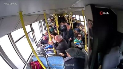  Otobüs şoföründen hayat kurtaran müdahale kamerada 