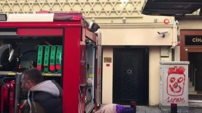 kazan dairesi -  Beyoğlu sinagogunda korkutan yangın  Videosu