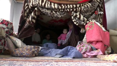 Isınmak için evin içine çadır kurdular...4 çocuklu ailenin yaşam mücadelesi kamerada 
