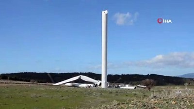 ruzgar enerjisi -  İzmir’de rüzgar türbini 'rüzgara' dayanamadı Videosu