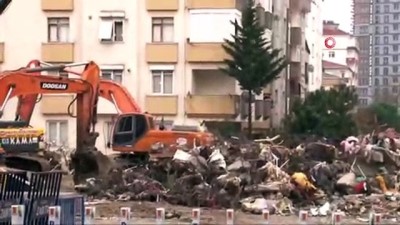 hantepe -  Yunus Apartmanı’nda yıkım tamamlandı, sıra molozların taşınmasına geldi  Videosu