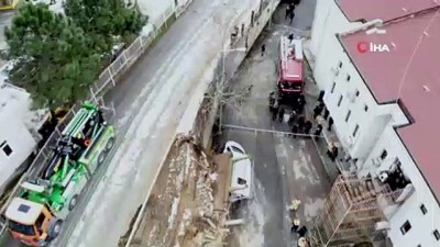 kaymakamlik -  Beykoz'da çöken istinat duvarı havadan görüntülendi  Videosu