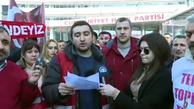 parti yonetimi - CHP Genel Merkezi önünde protesto - ANKARA Videosu