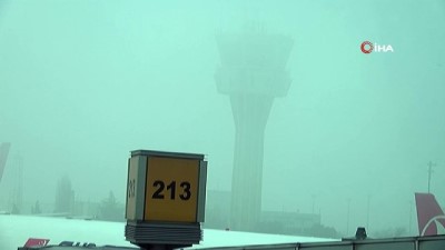 hava trafigi -  Uçuşlara sis engeli  Videosu