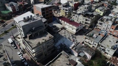 zabita - Çöken 5 katlı binanın enkazı drone ile görüntülendi - MERSİN  Videosu