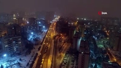  İstanbul'da kar manzarası havadan görüntülendi