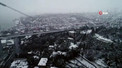  İstanbul'un kartpostallık kar manzarası havadan görüntülendi 