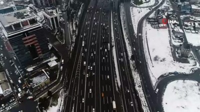 kar yagisi -  Kar yağışının etkisini kaybetmesinin ardından son durum havadan görüntülendi  Videosu