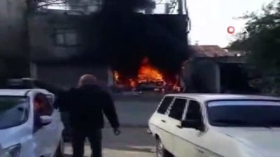 oto tamirhanesi -  Otomobil tamirhaneyle birlikte yandı Videosu