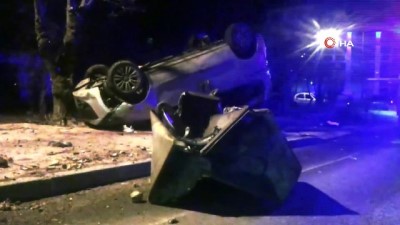 ticari taksi -  Takla atan araçtan burnu bile kanamadan çıktı  Videosu