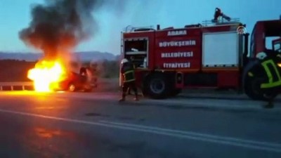 Seyir halindeki araç yandı - ADANA 