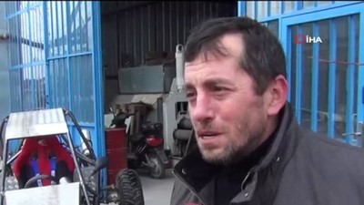 arazi araci -  Arazide gezmek için kendi aracını yaptı  Videosu