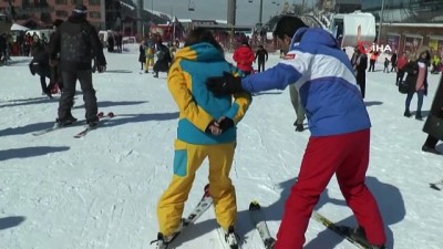 gunesli hava -  Palandöken hafta sonunda dolup taştı  Videosu