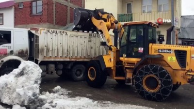 karla mucadele -  Karlıova'da mücadele tam bitti derken kar yağışı yeniden başladı  Videosu