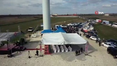 ruzgar enerjisi -  Rüzgar santralinin açılışı havadan görüntülendi Videosu