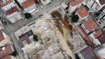  Kartal'da 21 kişinin hayatını kaybettiği Yeşilyurt Apartmanı’nın bulunduğu alanda son durum havadan görüntülendi 
