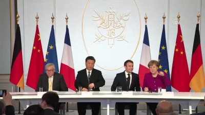 iklim degisikligi - Macron-Cinping-Merkel-Junker ortak basın toplantısı - PARİS Videosu