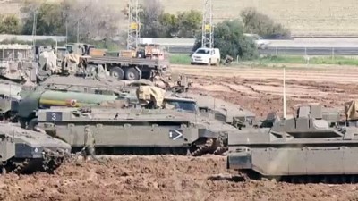 askeri guc - AA ekibi İsrail ordusunun Gazze sınırına yaptığı yığınağı görüntüledi - SİDEROT  Videosu