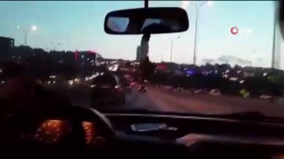  E-5 Karayolu’nda “makas” kazası kamerada 