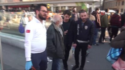 yuruyen merdiven -  Ünlü oyuncu Hikmet Karagöz Taksim'de yürüyen merdivenden düşerek yaralandı  Videosu