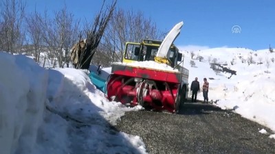 karla mucadele - Doğuda kış Muş ta 5 köy yolu ulaşıma kapandı  Videosu