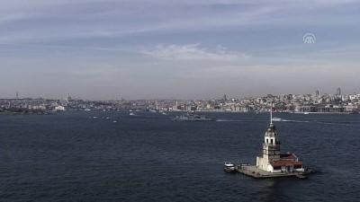 baros - DRONE - Mavi Vatan 2019 Tatbikatı'nı tamamlayan gemiler, İstanbul Boğazı'ndan geçti - İSTANBUL  Videosu