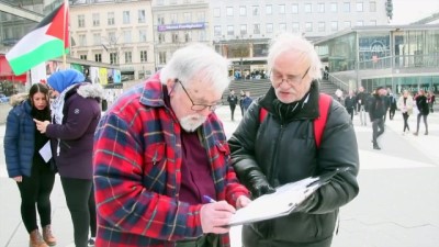 sarki yarismasi - Eurovision'un İsrail'de yapılacak olması İsveç'te protesto edildi - STOCKHOLM Videosu