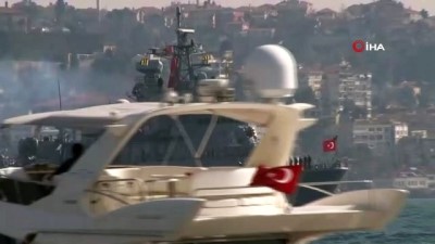 baros -  Mavi Vatan tatbikatına katılan savaş gemileri, İstanbul Boğazı'nda  Videosu