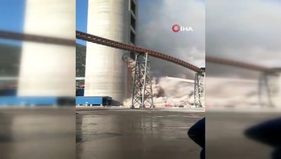 gaz sikismasi -  Gaz sıkışması sonrası çimento fabrikasının silosu patladı, alan savaş alanına döndü Videosu