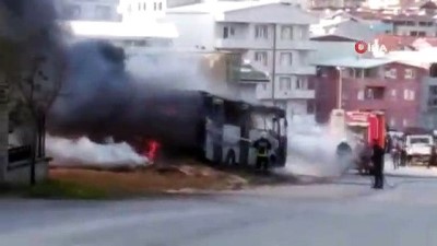  Bursa’da otobüs alev alev böyle yandı