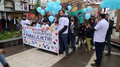  - Silopi'de otizmliler için gökyüzüne mavi balon uçuruldu 