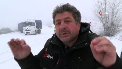  Kar yağışı sürücülere zor anlar yaşattı 