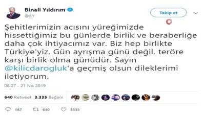  Binali Yıldırım'dan Kılıçdaroğlu'na saldırı tepkisi