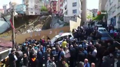  Kağıthane'de 4 katlı binanın çöktüğü alan havadan görüntülendi 