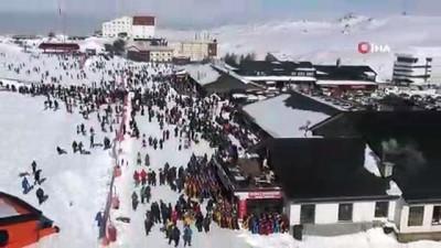 'En Mükemmel Kayak Merkezi' seçilen Erciyes havadan görüntülendi 