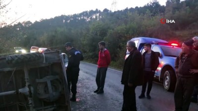  Zonguldak'ta pat pat devrildi: 2 yaralı
