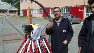 ders calis -  Hurda parçalardan paramotorlu bisiklet ürettiler Videosu