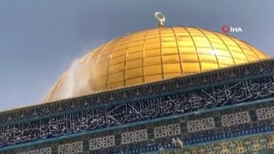islam -  - Mescid-i Aksa’nın kubbesi yıkandı Videosu