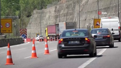  TEM Otoyolu Bolu Dağı geçişinde yol çalışması başladı 