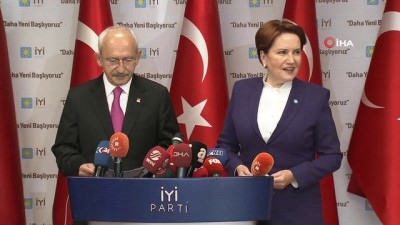  CHP Genel Başkanı Kılıçdaroğlu ve İYİ Parti Genel Başkanı Akşener ortak basın toplantısı düzenledi 