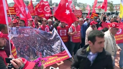 dera - DİSK'e bağlı Nakliyat-İş Sendikası, Taksim Cumhuriyet Anıtı'na çelenk bıraktı - İSTANBUL  Videosu