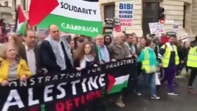  - Filistin’i destekleyen binlerce kişi Londra’da yürüdü