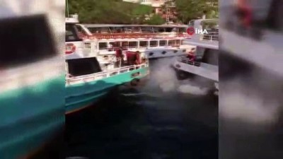  Üsküdar’da korkutan tekne yangını kamerada